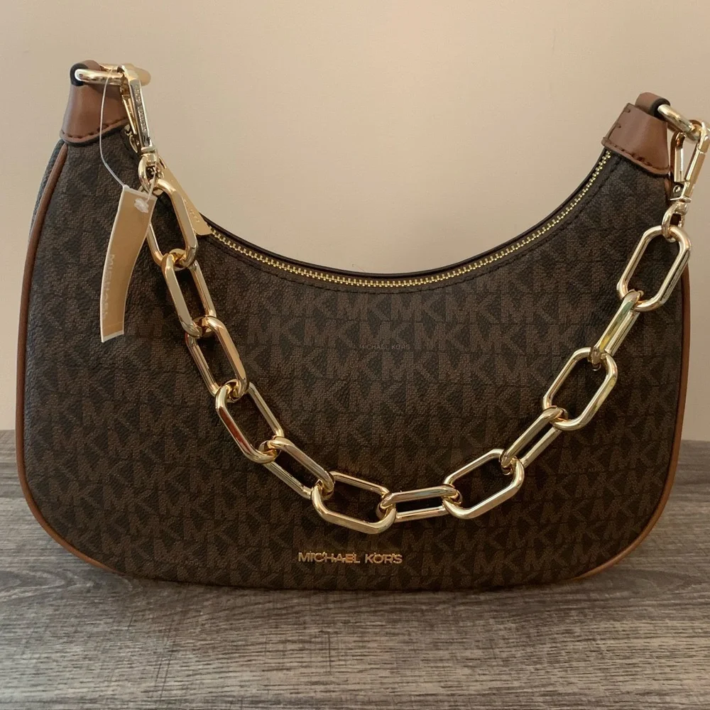 Michael Michael Kors Large Cora Shoulder Bag – Brown Monogram - Picture 1 of 9